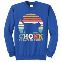 Chonk Oh Lawd He Comin' Cat Scale Meme Funny Cat Lover Cat Day Sweatshirt