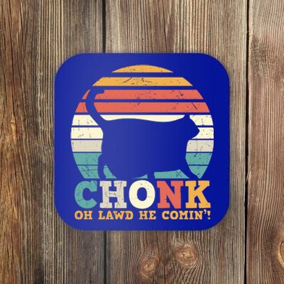 Chonk Oh Lawd He Comin' Cat Scale Meme Funny Cat Lover Cat Day Coaster