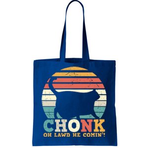 Chonk Oh Lawd He Comin' Cat Scale Meme Funny Cat Lover Cat Day Tote Bag