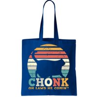 Chonk Oh Lawd He Comin' Cat Scale Meme Funny Cat Lover Cat Day Tote Bag