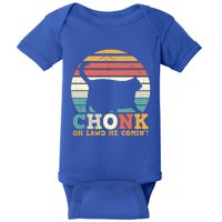 Chonk Oh Lawd He Comin' Cat Scale Meme Funny Cat Lover Cat Day Baby Bodysuit