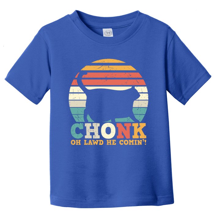 Chonk Oh Lawd He Comin' Cat Scale Meme Funny Cat Lover Cat Day Toddler T-Shirt