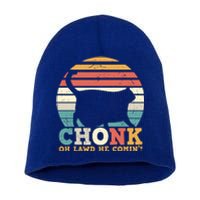 Chonk Oh Lawd He Comin' Cat Scale Meme Funny Cat Lover Cat Day Short Acrylic Beanie