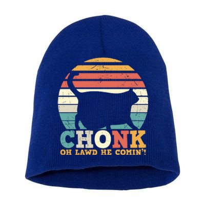 Chonk Oh Lawd He Comin' Cat Scale Meme Funny Cat Lover Cat Day Short Acrylic Beanie