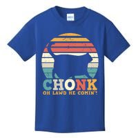 Chonk Oh Lawd He Comin' Cat Scale Meme Funny Cat Lover Cat Day Kids T-Shirt