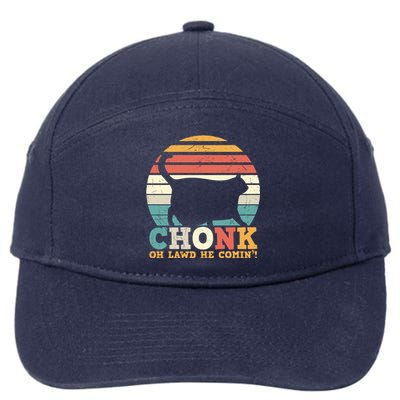 Chonk Oh Lawd He Comin' Cat Scale Meme Funny Cat Lover Cat Day 7-Panel Snapback Hat