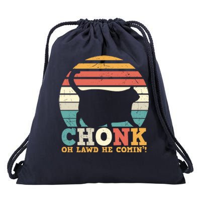 Chonk Oh Lawd He Comin' Cat Scale Meme Funny Cat Lover Cat Day Drawstring Bag