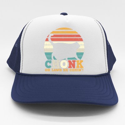 Chonk Oh Lawd He Comin' Cat Scale Meme Funny Cat Lover Cat Day Trucker Hat