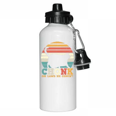 Chonk Oh Lawd He Comin' Cat Scale Meme Funny Cat Lover Cat Day Aluminum Water Bottle