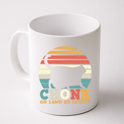 Chonk Oh Lawd He Comin' Cat Scale Meme Funny Cat Lover Cat Day Coffee Mug