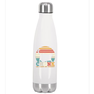 Chonk Oh Lawd He Comin' Cat Scale Meme Funny Cat Lover Cat Day Stainless Steel Insulated Water Bottle