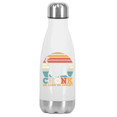 Chonk Oh Lawd He Comin' Cat Scale Meme Funny Cat Lover Cat Day Stainless Steel Insulated Water Bottle