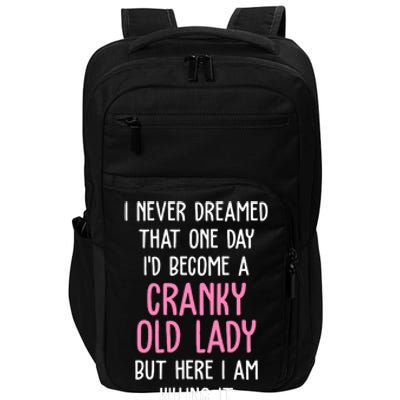 Cranky Old Lady Funny Impact Tech Backpack