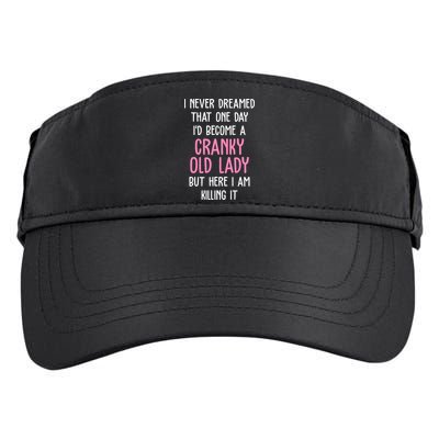 Cranky Old Lady Funny Adult Drive Performance Visor