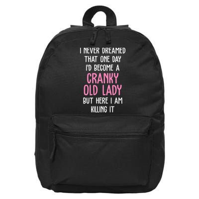 Cranky Old Lady Funny 16 in Basic Backpack