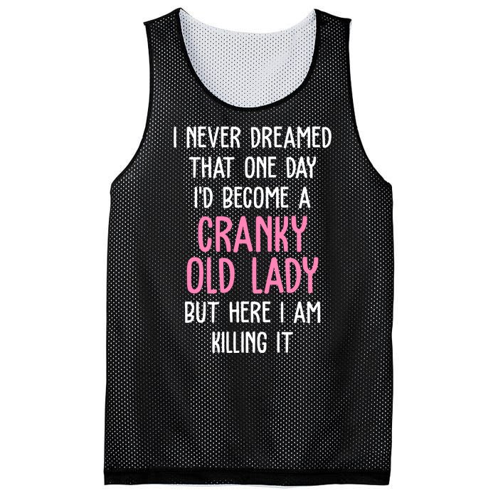 Cranky Old Lady Funny Mesh Reversible Basketball Jersey Tank