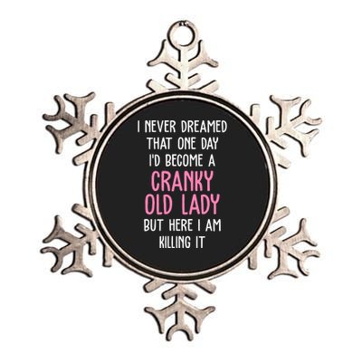 Cranky Old Lady Funny Metallic Star Ornament