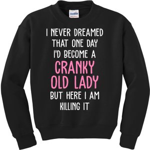 Cranky Old Lady Funny Kids Sweatshirt