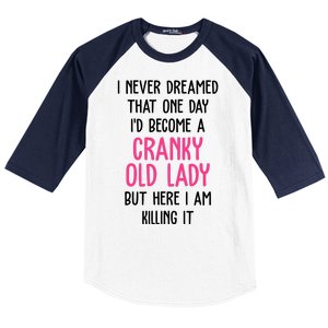 Cranky Old Lady Funny Baseball Sleeve Shirt