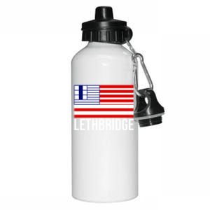 City Of Lethbridge Alberta Canada Flag Gift Aluminum Water Bottle