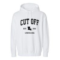 Cut Off Louisiana La Vintage Established Athletic Sports Design Garment-Dyed Fleece Hoodie