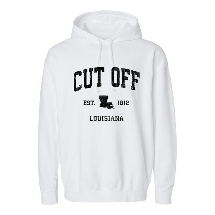 Cut Off Louisiana La Vintage Established Athletic Sports Design Garment-Dyed Fleece Hoodie