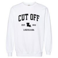 Cut Off Louisiana La Vintage Established Athletic Sports Design Garment-Dyed Sweatshirt