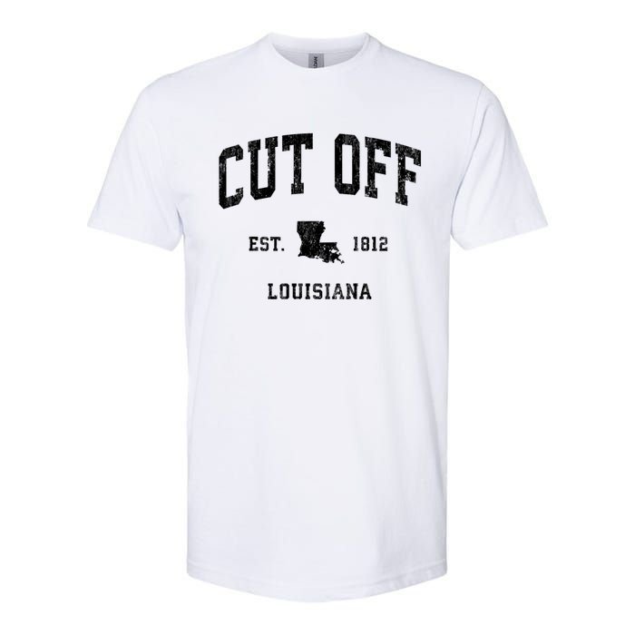 Cut Off Louisiana La Vintage Established Athletic Sports Design Softstyle CVC T-Shirt