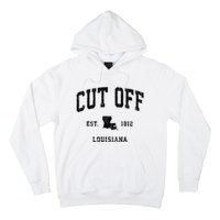 Cut Off Louisiana La Vintage Established Athletic Sports Design Hoodie