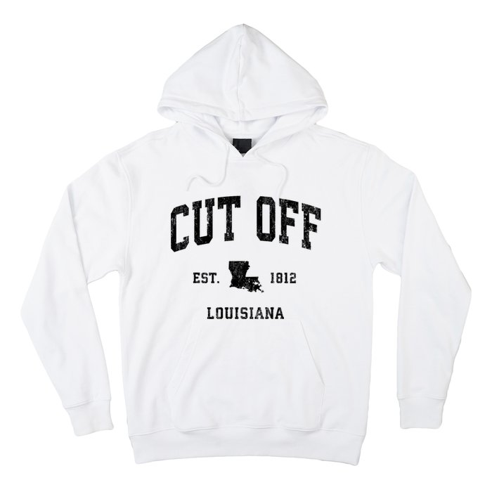 Cut Off Louisiana La Vintage Established Athletic Sports Design Hoodie