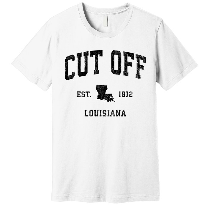 Cut Off Louisiana La Vintage Established Athletic Sports Design Premium T-Shirt