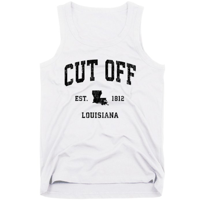 Cut Off Louisiana La Vintage Established Athletic Sports Design Tank Top