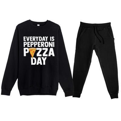 Circle of Life Funny Pizza Lover Gift Pepperoni Lovers Premium Crewneck Sweatsuit Set