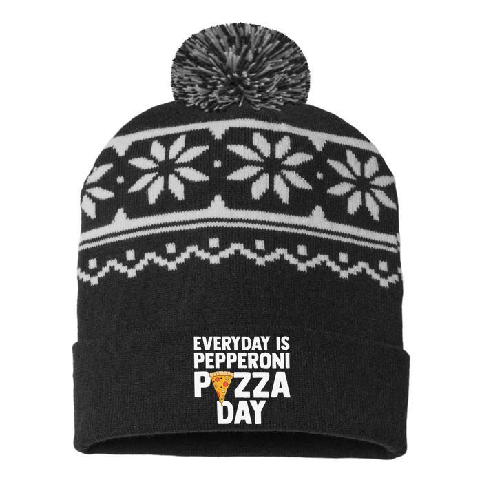 Circle of Life Funny Pizza Lover Gift Pepperoni Lovers USA-Made Snowflake Beanie