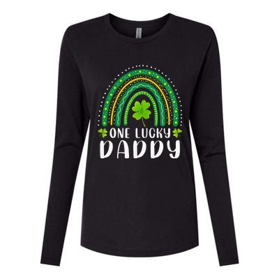 Cute One Lucky Daddy Rainbow Saint Patrick's Day Dad Father Papa Womens Cotton Relaxed Long Sleeve T-Shirt