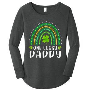 Cute One Lucky Daddy Rainbow Saint Patrick's Day Dad Father Papa Women's Perfect Tri Tunic Long Sleeve Shirt