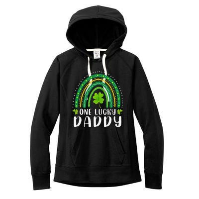 Cute One Lucky Daddy Rainbow Saint Patrick's Day Dad Father Papa Women's Fleece Hoodie