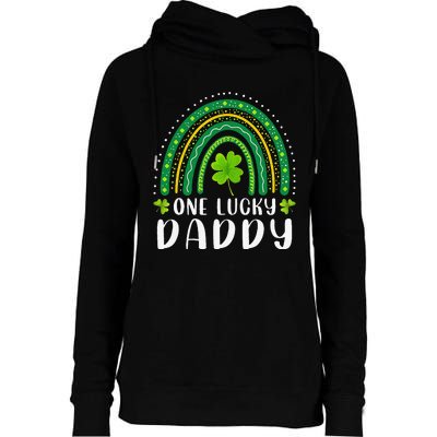 Cute One Lucky Daddy Rainbow Saint Patrick's Day Dad Father Papa Womens Funnel Neck Pullover Hood