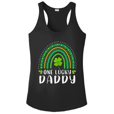 Cute One Lucky Daddy Rainbow Saint Patrick's Day Dad Father Papa Ladies PosiCharge Competitor Racerback Tank