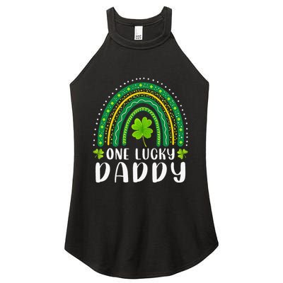 Cute One Lucky Daddy Rainbow Saint Patrick's Day Dad Father Papa Women's Perfect Tri Rocker Tank