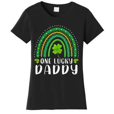 Cute One Lucky Daddy Rainbow Saint Patrick's Day Dad Father Papa Women's T-Shirt