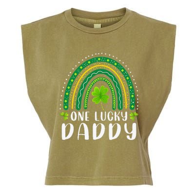 Cute One Lucky Daddy Rainbow Saint Patrick's Day Dad Father Papa Garment-Dyed Women's Muscle Tee