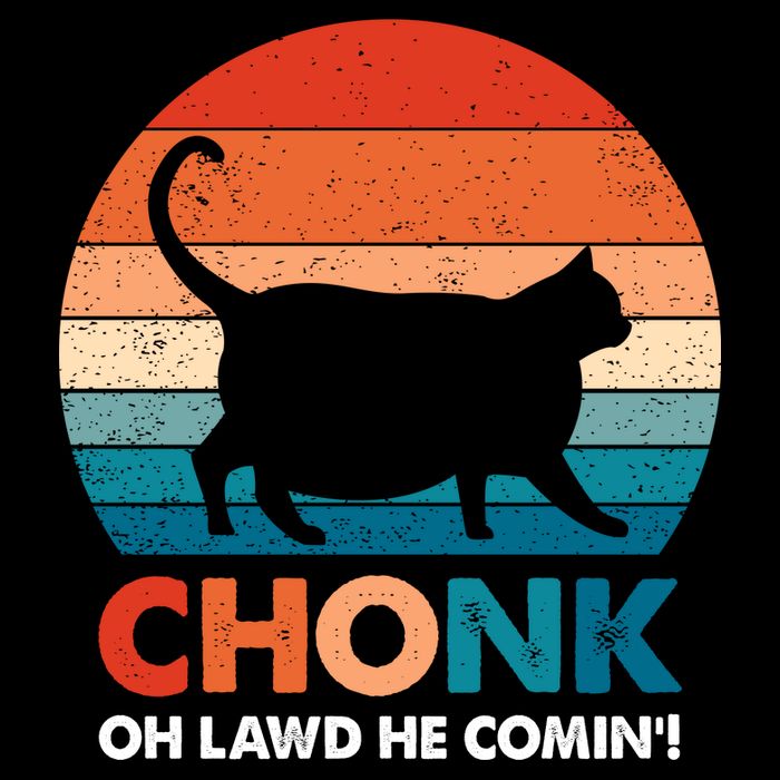 Chonk Oh Lawd He Comin Funny Fat Cat 16 in Basic Backpack
