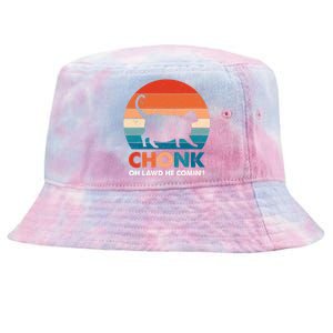 Chonk Oh Lawd He Comin Funny Fat Cat Tie-Dyed Bucket Hat