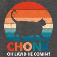 Chonk Oh Lawd He Comin Funny Fat Cat Vector Backpack