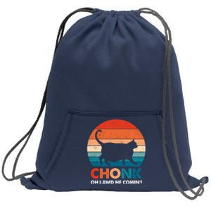 Chonk Oh Lawd He Comin Funny Fat Cat Sweatshirt Cinch Pack Bag