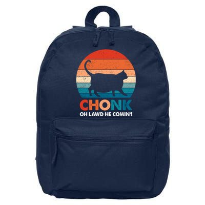 Chonk Oh Lawd He Comin Funny Fat Cat 16 in Basic Backpack