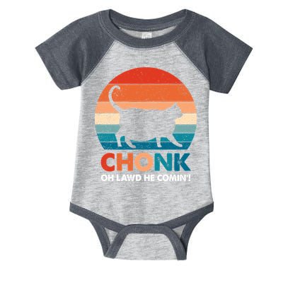 Chonk Oh Lawd He Comin Funny Fat Cat Infant Baby Jersey Bodysuit