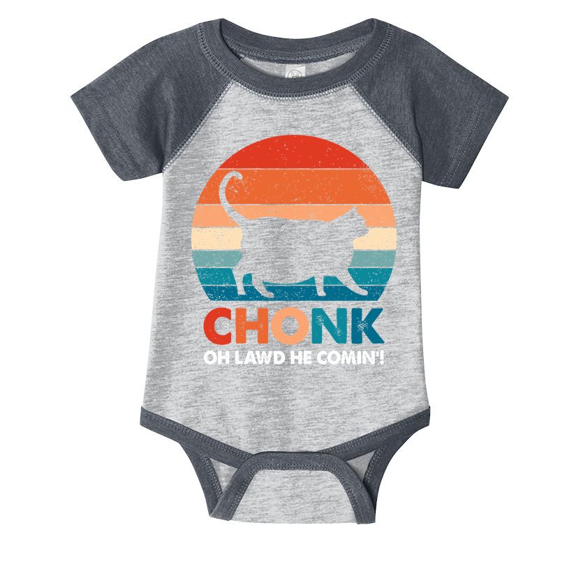 Chonk Oh Lawd He Comin Funny Fat Cat Infant Baby Jersey Bodysuit