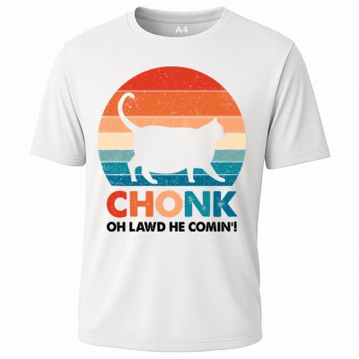Chonk Oh Lawd He Comin Funny Fat Cat Performance Shirt